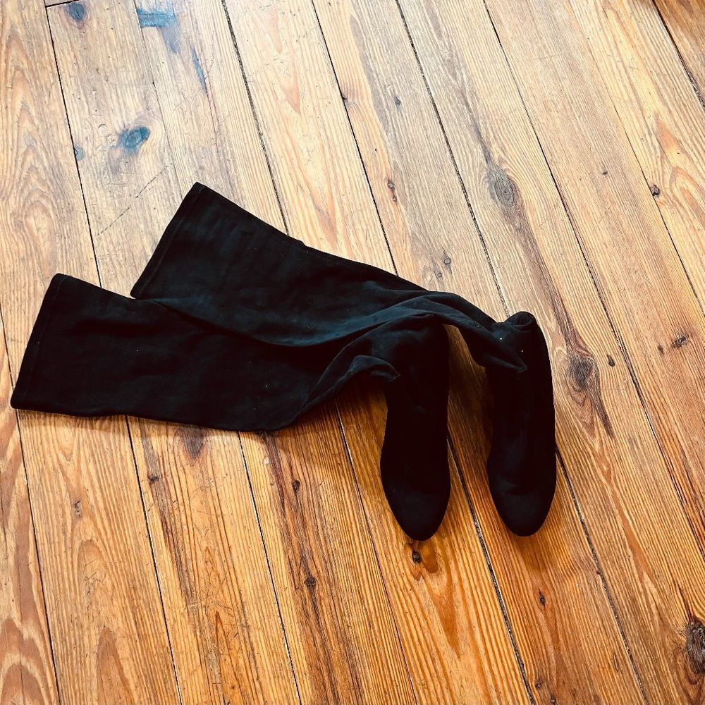 Steve Madden Black Suede Over the Knee High Boots